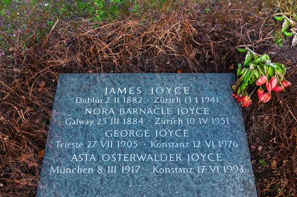 Цюрих Швейцария Февраля 2023 Года Надгробие Известного Ирландского Писателя Писателя — стоковое фото