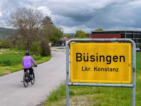 布辛根市完全被瑞士领土包围 它是德国唯一一个完全处于飞地中的社区 — 图库照片