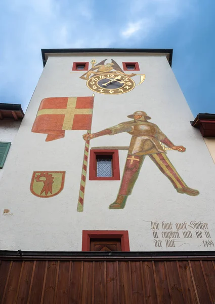 stock image Liestal, Switzerland - Mai 10, 2023: Town gate of the medieval town of Liestal, the capital of canton Basel Land