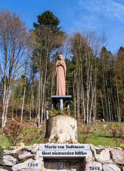 Todtmoos Allemagne Avril 2023 Nouvelle Statue Extérieure Vierge Marie Todtmoos — Photo