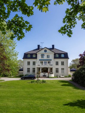 Dals Langed, İsveç - 25 Mayıs 2023: Dals Langed 'deki Baldersnas' ta bulunan tarihi mülk ve kır evi Baldersnas Herrgard