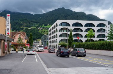 Landquart, İsviçre - 26 Temmuz 2023: Landquart İsviçre 'nin Graubunden kantonunun Landquart bölgesinde bir belediye ve başkentidir..