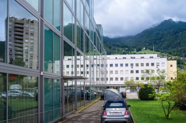 Landquart, İsviçre - 26 Temmuz 2023: Landquart İsviçre 'nin Graubunden kantonunun Landquart bölgesinde bir belediye ve başkentidir..