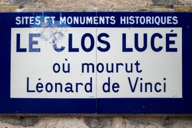 Amboise, Fransa - 12 Ağustos 2023: Le Clos Luce, Leonardo da Vinci 'nin yaşadığı ve öldüğü yer