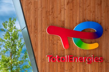 Fabregues, Fransa - 31 Temmuz 2023 - TotalEnergies, Fransız çokuluslu entegre enerji ve petrol şirketidir..