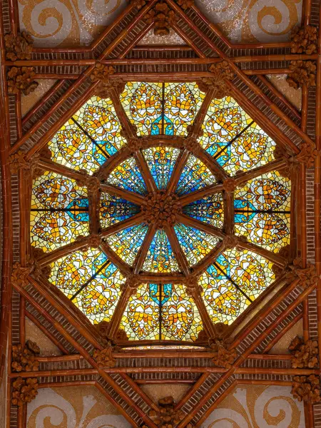 바르셀로나 스페인 2023년 10월 세계에서 Art Nouveau 단지인 Hospital Santa 스톡 사진