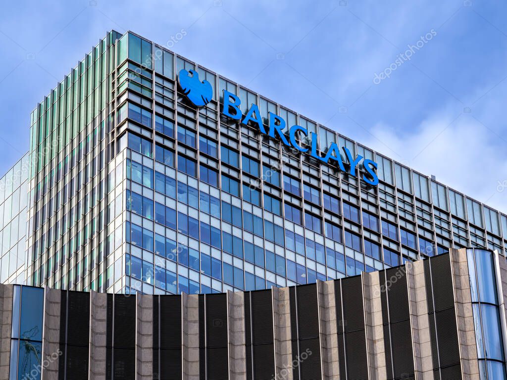 London, United Kingdom - February 26, 2024: Barclays is an international financial company from Great Britain and the third largest bank in the UK.