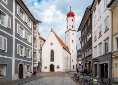 Feldkirch, Austria - March 15, 2024: Liebfrauenkirche - Church of our Lady - orthodox church clipart