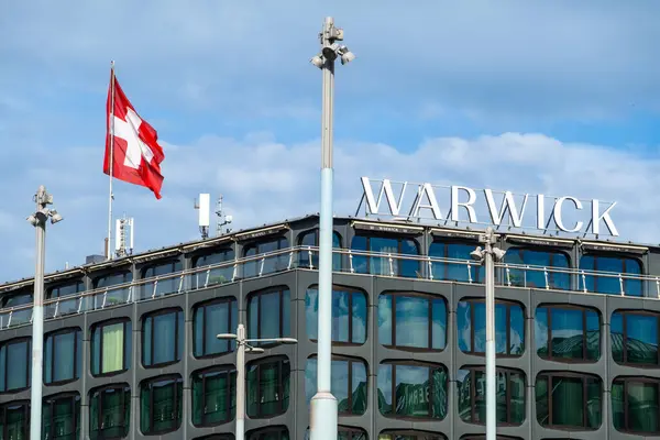 Женева Швейцария Апреля 2024 Года Современный Отель Класса Люкс Warwick — стоковое фото