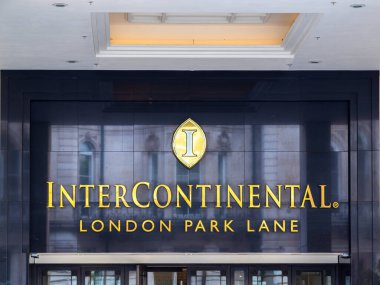 London, United Kingdom - June 25, 2024: Intercontinental London Park Lane is a prestigious five-star hotel located in the heart of London clipart