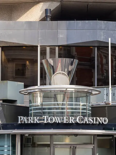 stock image London, United Kingdom - June 25, 2024: Park Tower Casino in London is a prestigious and upscale casino located in the heart of Knightsbridge.