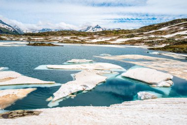 Totensee, Grimselpass is a stunning glacial lake situated at an altitude of 2,354 meters in the Swiss Alps. Early summer. clipart