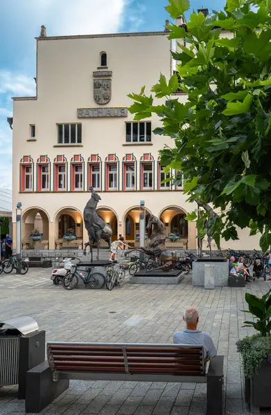 stock image Vaduz, Liechtenstein - July 5, 2024: Rathaus is the town hall of Vaduz, the capital of Liechtenstein. It serves as the administrative center for the local government