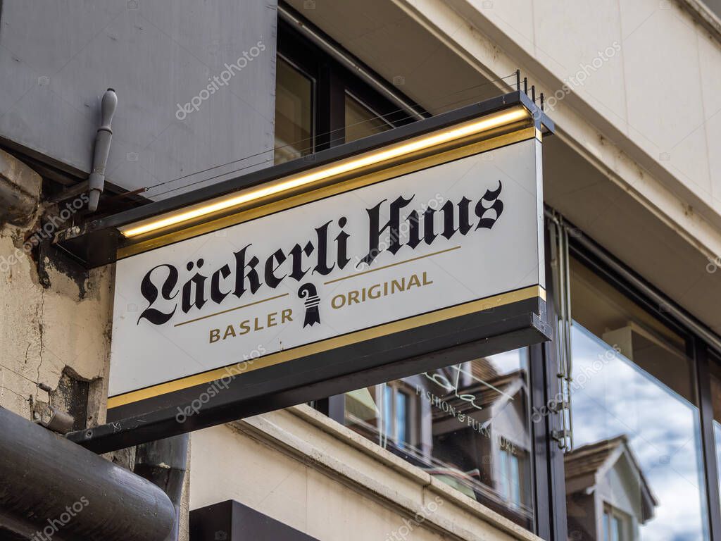 Basel, Switzerland - July 17, 2024: Lackerli Huus in Basel is a well-known and beloved establishment, renowned for its traditional Swiss confections.