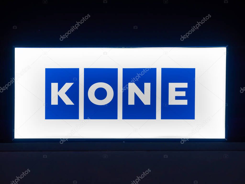 Innsbruck, Austria - March 20, 2025: KONE is engineering and services company specializing in the development, manufacturing, and maintenance of elevators, escalators, and automatic building doors