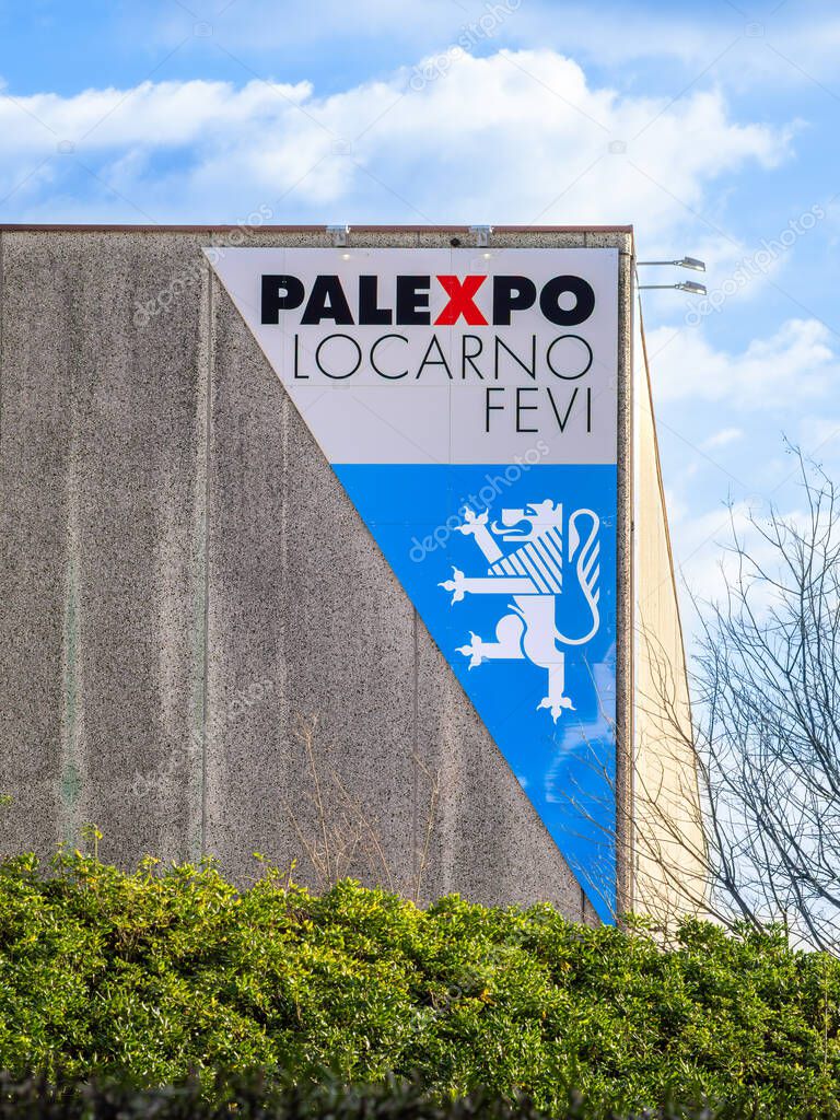 Locarno, Switzerland - March 26, 2025: Palexpo Locarno Fevi is a versatile event, conference and exhibition venue.