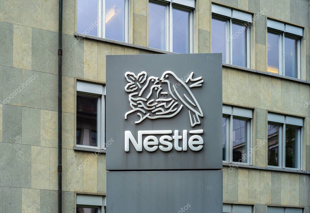 Vevey, Switzerland - September 24, 2025: Global headquarters of the Nestle Group in Vevey, one of the largest food and beverage companies in the world.