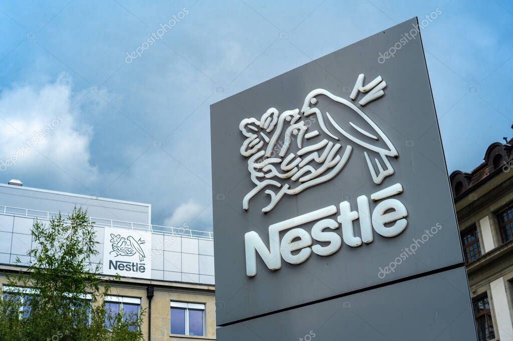 Vevey, Switzerland - September 24, 2025: Global headquarters of the Nestle Group in Vevey, one of the largest food and beverage companies in the world.