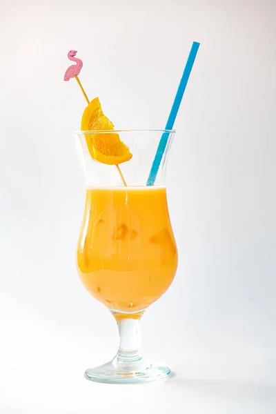 Orange cocktail isolated on a white background.