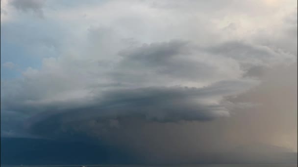 Arcus Tempesta Sul Lago Paesaggio Del Lago Ginevra Montagne Cielo — Video Stock