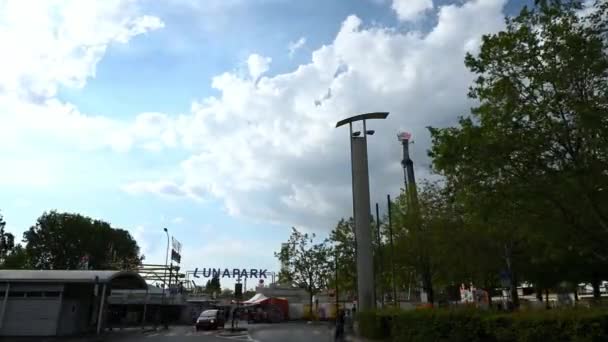 Lausanne Vaud Canton Schweiz Juni 2023 Ingången Till Luna Park — Stockvideo