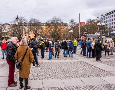 İsveç 'in Stockholm kentinde ABD ile İsveç arasında imzalanan ve ABD' ye İsveç 'te geniş kapsamlı haklar tanıyan DCA anlaşmasına (savunma işbirliği anlaşması) karşı protesto.