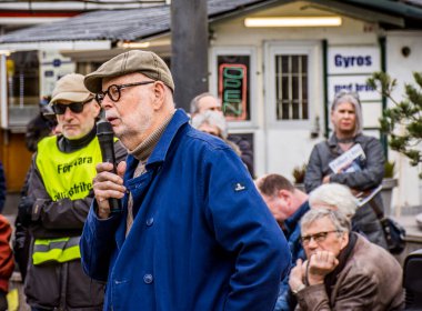 İsveç 'in Stockholm kentinde ABD ile İsveç arasında imzalanan ve ABD' ye İsveç 'te geniş kapsamlı haklar tanıyan DCA anlaşmasına (savunma işbirliği anlaşması) karşı protesto.