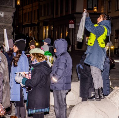 Stockholm, İsveç 'te İran' ın yabancıları tutuklamasına karşı protesto.