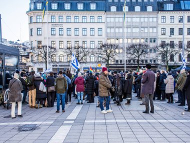 Stockholm, İsveç 'te antisemitizme karşı tezahür.