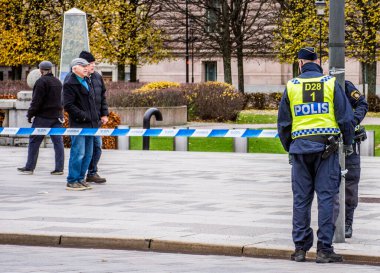 Filistin 'in, İsveç' in orta Stockholm kentindeki İsveç parlamento binası ve Dışişleri Bakanlığı 'nın dışında gerçekleştirilen Batı Şeria ve Gazze' deki İsrail işgaline karşı protestolar.