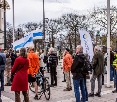 Stockholm, İsveç 'in merkezinde düzenlenen Ukrayna' daki Rusya savaşına karşı haftalık protesto.
