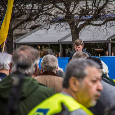 Stockholm, İsveç 'in merkezinde düzenlenen Ukrayna' daki Rusya savaşına karşı haftalık protesto.
