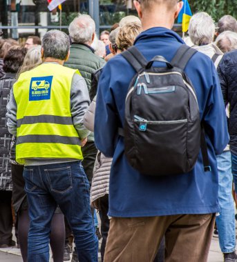 Stockholm, İsveç 'in merkezinde düzenlenen Ukrayna' daki Rusya savaşına karşı haftalık protesto.