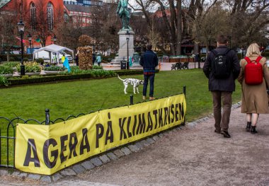 Extincion Rebels 'in iklim protestosu Stockholm, İsveç
