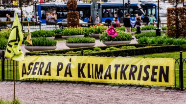 Extincion Rebels 'in iklim protestosu Stockholm, İsveç