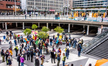 Stockholm, İsveç 'te NATO' nun bir parçası olmayı protesto etmek. 11 Mayıs 2025.