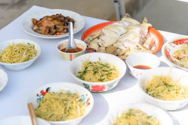Bangkok , Thailand - 21Jan, 2023 : food for make offerings to the spirits in Chinese new year / pay respect to god