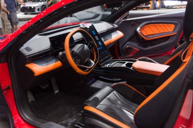 Bangkok, Tayland - 6 Aralık 2023: Çarpışma Arena Motor Fuarı Fuarı 'nda NetaGT araba fuarı  