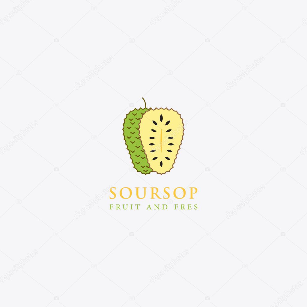 Soursop logo design template. Graphic design vector illustration