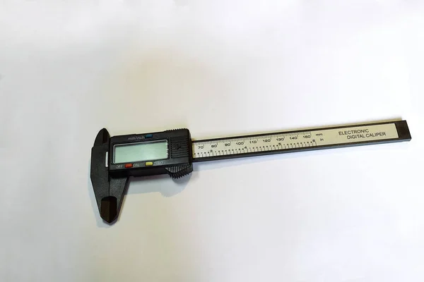 Digital Caliper White Background Measuring Equipment — Stock Photo, Image