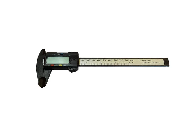 白色背景上的数码卡尺测量设备 — 图库照片