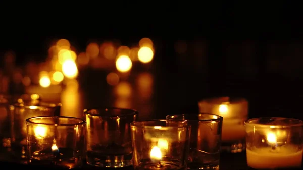 Κεριά Στην Εκκλησία Φόντο — Φωτογραφία Αρχείου