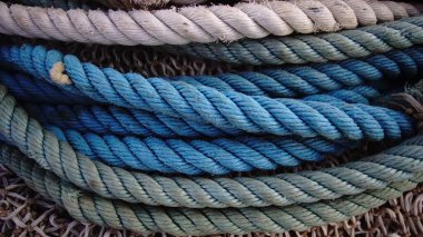 coiled industrial ropes as background