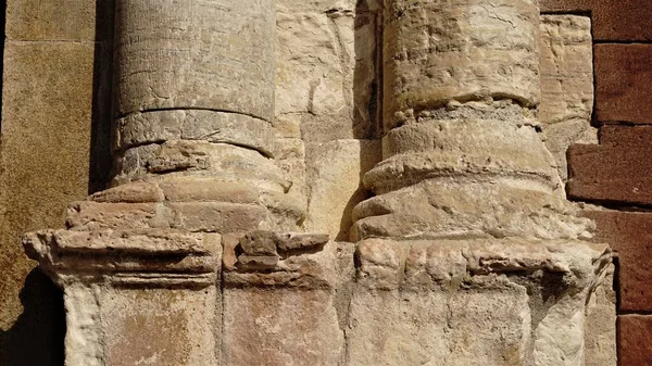 Detalhe Colunas Pedra Como Fundo — Fotografia de Stock