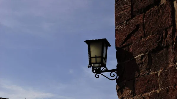 Lantern Old Facade Wall Sky — Stock Photo, Image