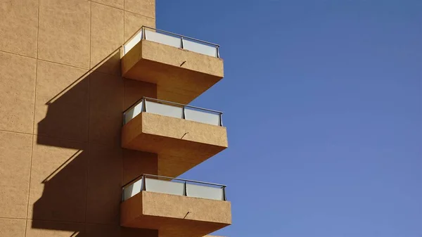Fasádní Profil Balkony Proti Obloze — Stock fotografie