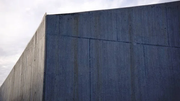Уголок Бетонного Фасада Здания Против Неба — стоковое фото