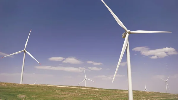 Поле Вітрових Млинів Виробництва Електроенергії — стокове фото
