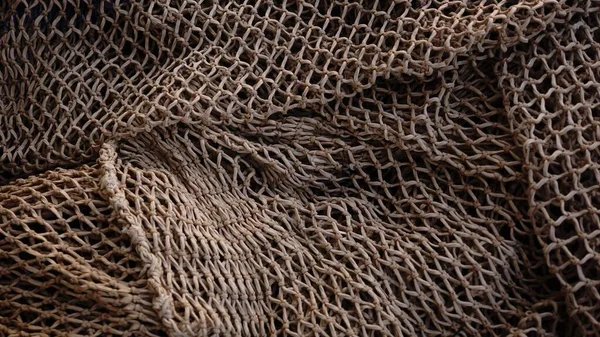 Skládaný Textura Rybářské Sítě Jako Pozadí — Stock fotografie
