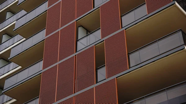Fond Abstrait Balcons Enceintes Dans Façade Moderne — Photo